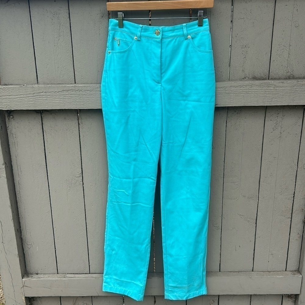St. John Sport Aqua Blue Pants Size 2 Perfect for Spring and Summer